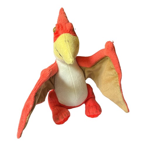 Aurora Pterodactyl Dinosaur Plush 10" Red Orange Flying Wings Stuffed Animal Toy - Picture 5 of 5