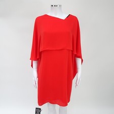 Halston Heritage Red Layered Draped Short Dress UK 8 BNWTS