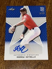 ANDREW ESTRELLA 2020 Leaf Perfect Game BLUE AUTOGRAPH #9/15 STETSON UCF KNIGHTS