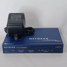 Netgear PS110 10/100 Mbps 2 Port Print Server W/AC-Adapter #B279