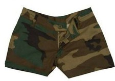 Woodland Camo Shorts 3-Color US Army Vintage Retro Hot Pants Camouflage XS-XL
