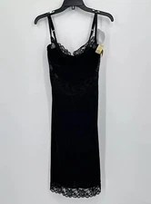 Vtg Dolores For Poirette Lingerie Underwire 34D Black Lace Union USA Slip Dress