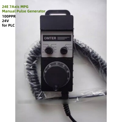 24E 7-Axis MPG Universal Manual Pulse Generator CNC Handwheel 100PPR 24V for PLC