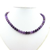 Halskette Perlen Amethyst 8 Mm Kette Aus Edelstahl