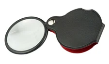5X Folding Pocket Magnifier 2" Magnifying Reading Glass Lens with Padded Pouch