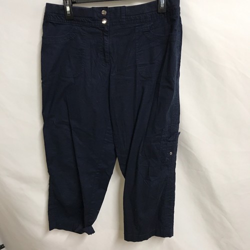 Navy Blue Capri Pants Size 10 Cargo | eBay