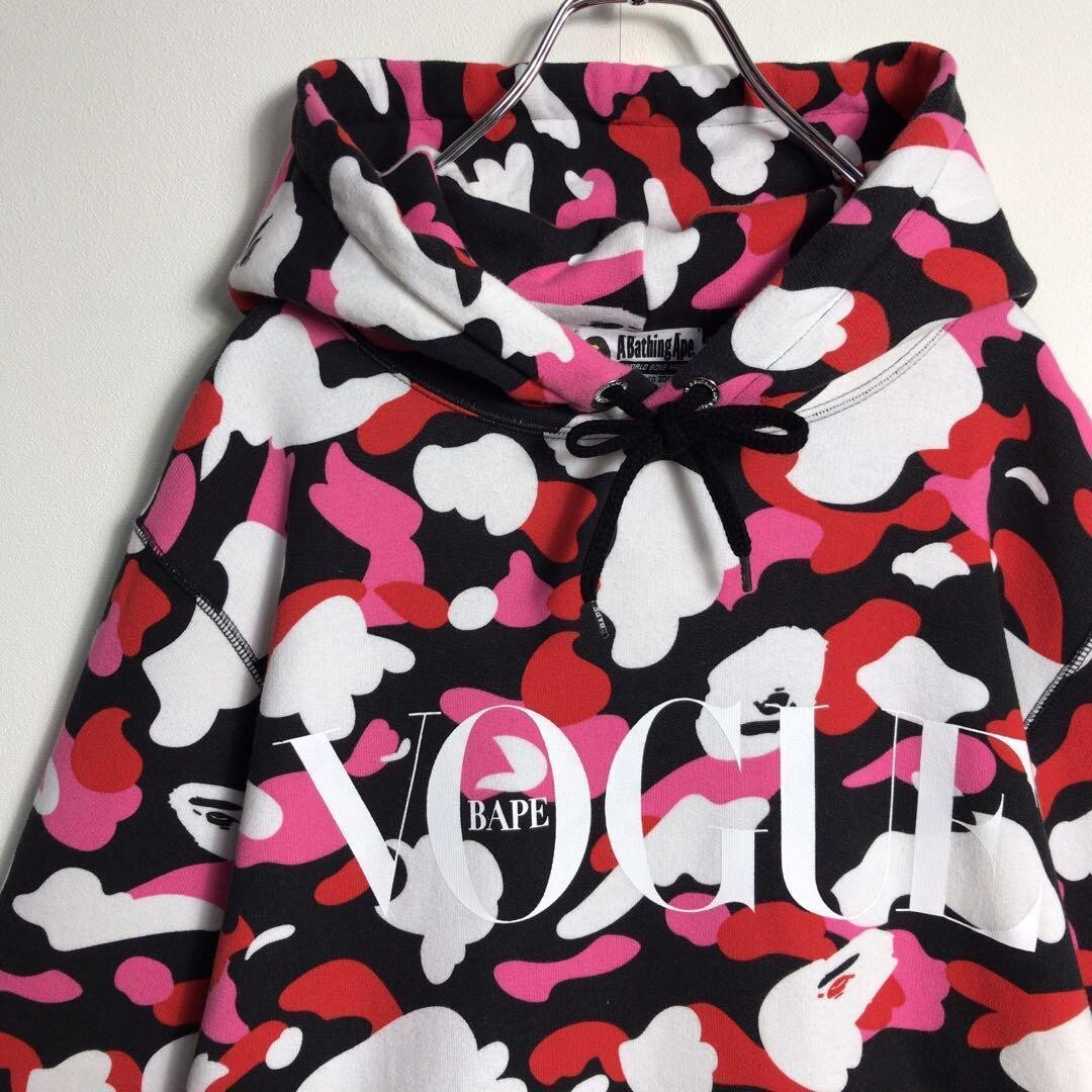 【BAPE✖️VOGUE】PULLOVER HOODIE パーカー　ユニセックス A Bathing Ape Bape x Vogue collaboration Pullover Hoodie Black Red