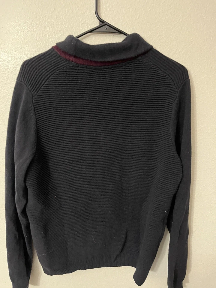 Cárdigan Ted Baker London Para Hombres 4 Pequeño Azul Chal Cuello Clásico Universitario Preppy Foto 3 de 4