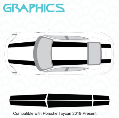 Porsche 911 991 Decal Set – Bonnet, Roof & Tail Stripes In Plain 911R Style – DIY Kit
