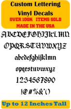 Custom Personalized Decal Vinyl Lettering Text Business Sign Old English Font vA