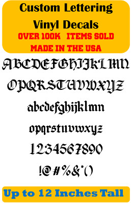 Custom Personalized Decal Vinyl Lettering Text Business Sign Old English Font vA