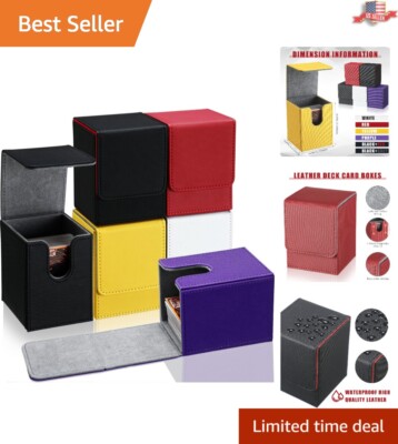 Sturdy Leather Deck Card Boxes - 100+ Card Capacity - 6 Boxes - Magnetic Closure