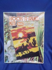 Vintage Malina Hook-A-Rug Latch Hook Kit Western Horse And Cowboy Sealed