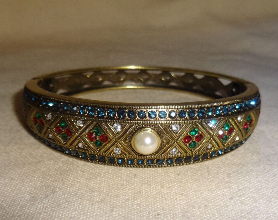 Heidi Daus Elegance Crystal Rhinestone Hinge Brac… - image 1