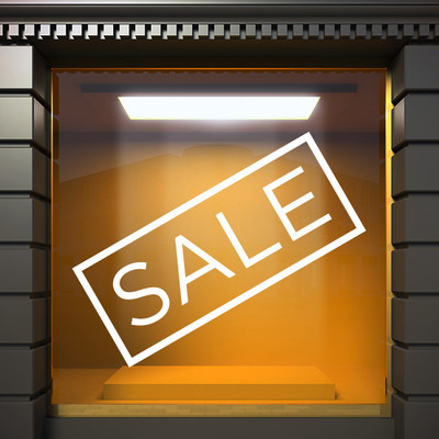 Verkaufsbox Text weiß Fenster Vinyl Aufkleber Laden Promotion UK Herstellung