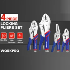 WORKPRO 4-Piece Locking Pliers Set with Comfortable Grip with Storage Bag USA
