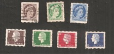 ELISABETH II CANADA LOT COLLECTION DE  7 TIMBRES PORTRAITS
