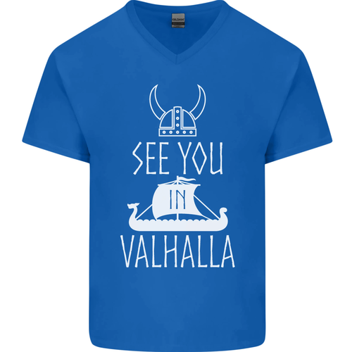 See You IN Valhalla The Vikings Nórdico Odin Hombre Cuello En V Camiseta Algodón - Picture 24 of 37