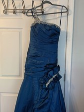 Sapphire Blue Vintage Prom Dress, In Great Condition, Missing Corset Drawstring
