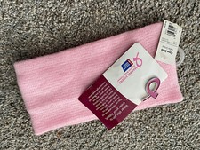 Pink winter headband breast cancer awareness