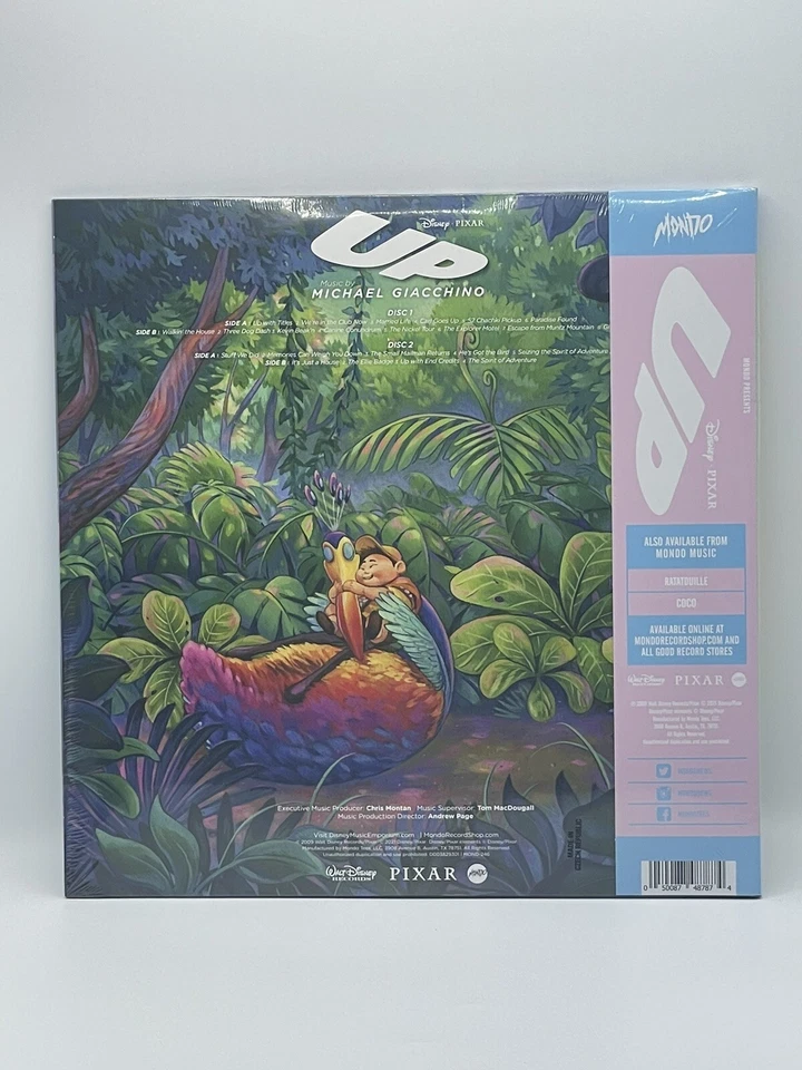 NEW UP MONDO BLUE SPLATTER Vinyl Original Motion Picture Soundtrack 2LP Pixar LP - Image 4 of 4