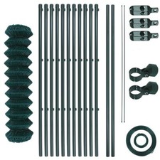 Maschendrahtzaun Set Zaunset 1,25x25 m Gartenzaunset komplett Maschendraht grün