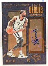 Jonathon Simmons 2015-16 Panini Black Gold Grand Debuts RC Autograph Auto #d/199