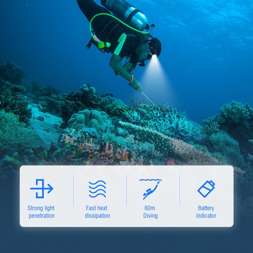 90000 Lumens Scuba Diving Headlamp Rechargeable Head Light Torch Underwater 60M - Picture 7 of 13