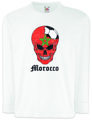 Morocco Football Comet Kinder Langarm T-Shirt moroccan Soccer Flag