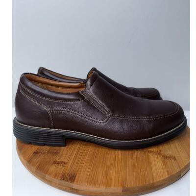 Rockport Brown Leather Slip-On Comfort Loafers A13407 Men display picture 1