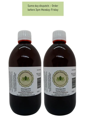QUALIFIED NATUROPATH Ashwagandha Herbal Extract – Twin Pack 1050ml (2x525ml) - In Glass Bottles