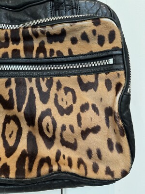 Alexander Wang Millie Handbag Black & Leopard In Pony Hair Animal