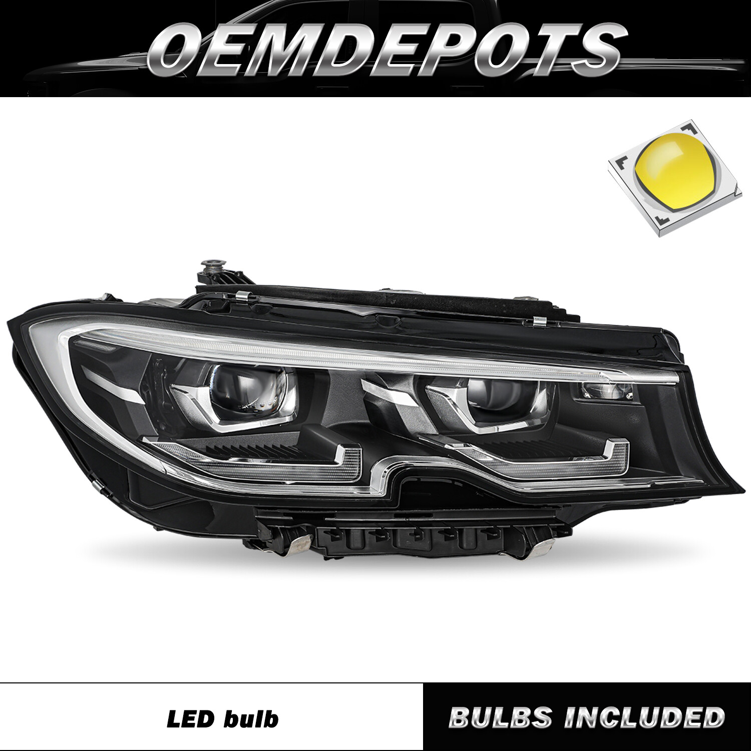 LED Headlights for BMW 3 Series G20 G21 G28 330i 320i M340i 2019-2021 Right Side