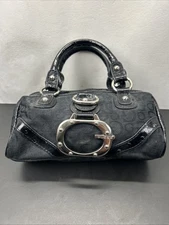Vintage Y2K Guess Black Mini Bag with Big Metal Logo