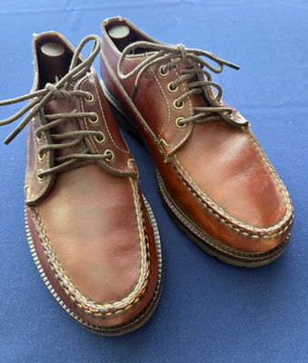 LL Bean Handsewn Brown Blucher Moc Toe Lug Sole Boat Shoe Men's