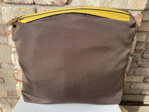 Bostanten Travel Toiletries Makeup Brown+Yellow Nylon EUC