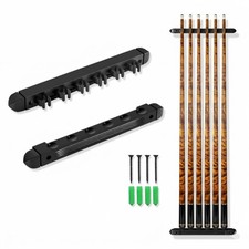 SUPERDIAMOND Pool Cue Rack Wall Mount, 6 Cues Solid Wood Pool Stick Holder, 2...