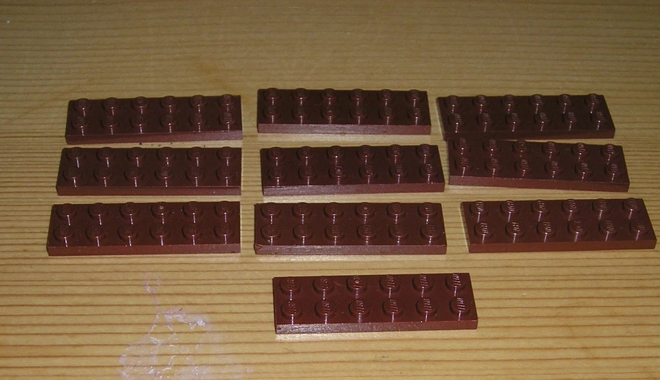 Lego 10 x Platte dünn Grundplatte Basic 2x6 3795 dunkel braun ( J 2 ) - Bild 2 von 2