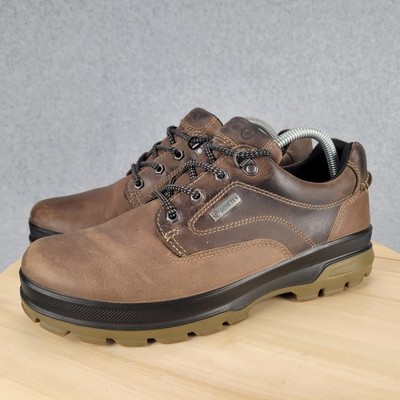 ECCO Rugged Track GTX Hiking Shoes Mens 7 Brown Leather Gore-Tex Low Top