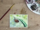 Original ACEO Ladybug Series, Watercolor, Insects, Cute, Realism, Mini, Nature — photo 1