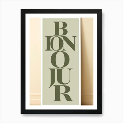 Bonjour 3 Kunstdruck gerahmt Wandbild gerahmt Wandbild Poster Leinwanddruck Bild