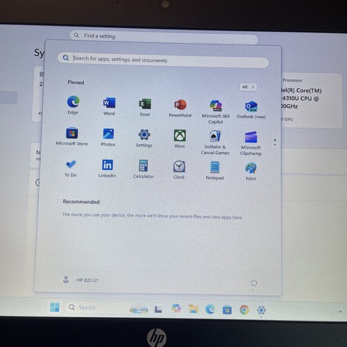 hp elitebook 820 G1, Intel(R) Core(TM) i5-4310U CPU 2.60GHz Windows 11 24 H2 - Picture 9 of 10