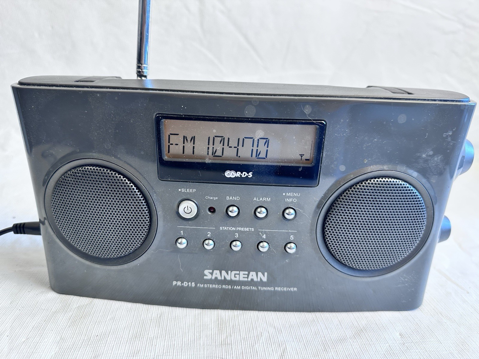 Sangaen PR-D15 FM Stereo RDS/AM Digital Tuning Receiver Cloc
