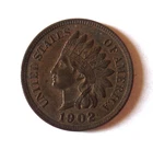 Antique 1902 USA Indian Head Cent Penny, Small Letters