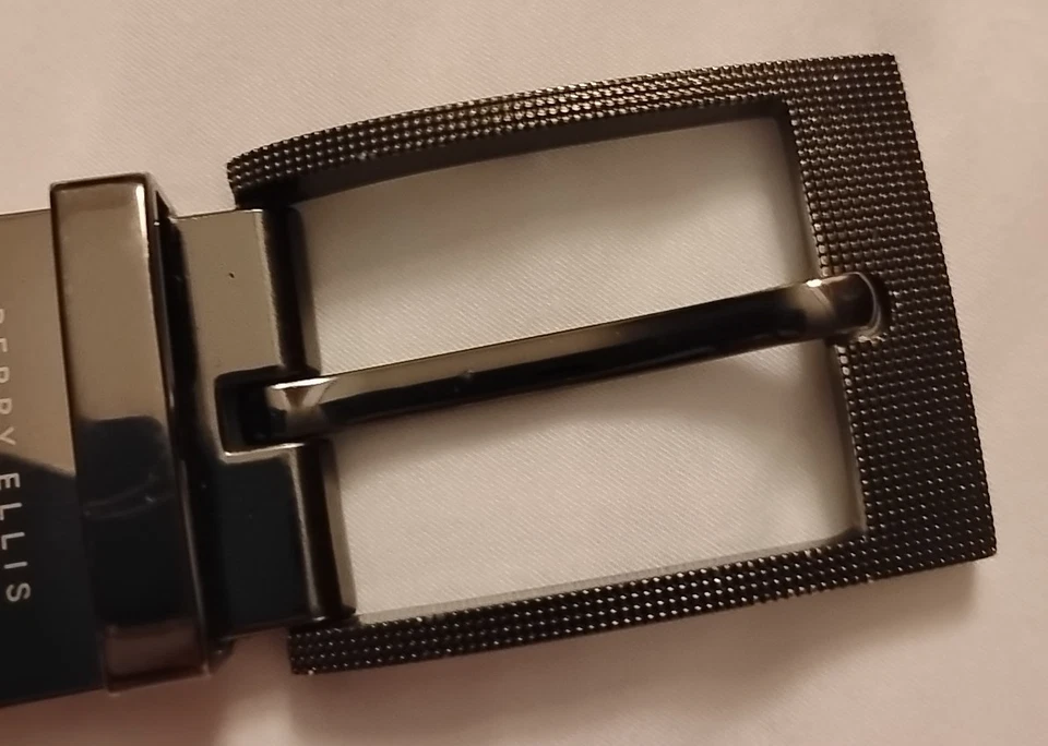 PERRY ELLIS Men's Belt Size 34 Black Belt Bonded Leather - Image 3 of 4