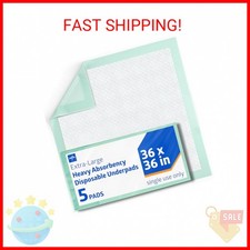 Bed Pads Disposable Adult, Heavy Duty Chux Pads, 36x36, 5 Count, Incontinence Be