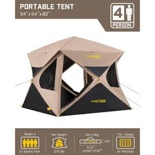 FanttikOutdoor Alpha C4 Ultra Instant Cabin Tent 4 Person Pop Up