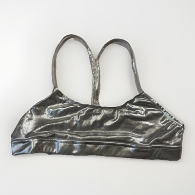 iEFiEL Bikini Top No Pads Women Size S Silver Shinny
