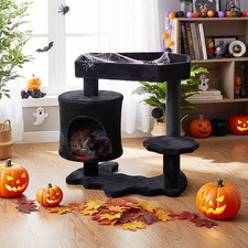 Gothic Cat Tree Activity Centre Sisal Scratching Post Condo w/ Hanging Ball Toy
