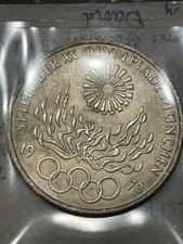1972D XX Summer Olympic Games Munich 10 DM 0.625 Silver 15.50 gm 32.6 mm Wide.